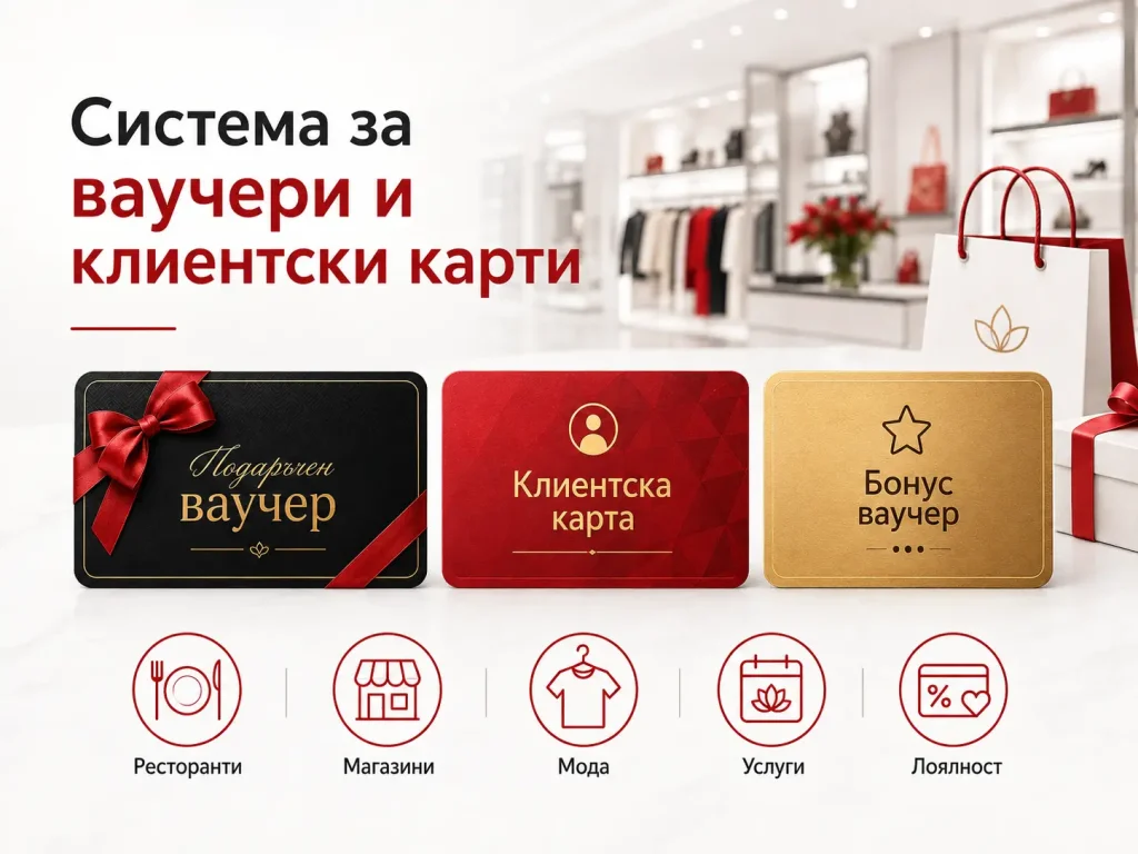 Система за управление на подаръчни ваучери, клиентски карти и бонус клиентски карти от Елтрейд